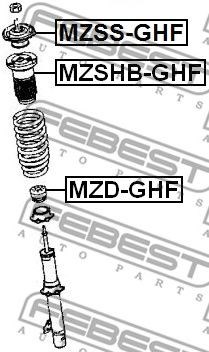 FEBEST MZSHB-GHF - Védősapka/gumiharang, lengéscsillapító MAZDA 1. kép