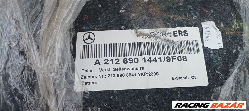 Mercedes E-osztály W212 csomagtér burkolat a2126901441-9f08 3. kép