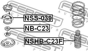 FEBEST NB-C23 - Görgőscsapágy, toronycsapágy INFINITI NISSAN 1. kép