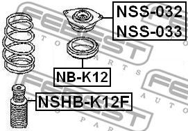 FEBEST NB-K12 - Görgőscsapágy, toronycsapágy NISSAN NISSAN (DFAC) NISSAN (DONGFENG) NISSAN (ZHENGZHO 1. kép