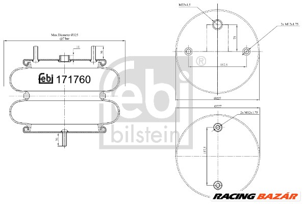 FEBI BILSTEIN 171760 - Légrugó rugótömb DAF 1. kép