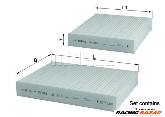 MAHLE LA 191/S - pollenszűrő CITROËN DS PEUGEOT 1. kép