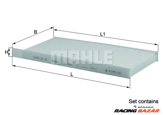 MAHLE LA 468/S - pollenszűrő MERCEDES-BENZ NISSAN OPEL RENAULT VAUXHALL 1. kép