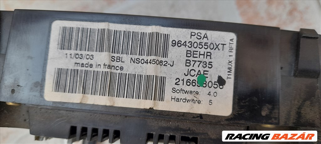Peugeot 206 digitális klímavezérlő panel  96430550xt 2. kép