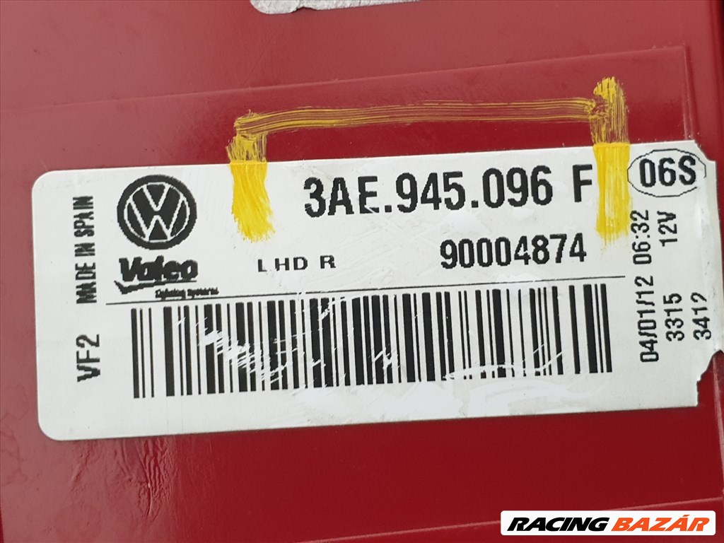 506096 VW Passat B7, 2012, Jobb Hátsó Lámpa, Külső, 4 Ajtóshoz 3AE945096F 9. kép