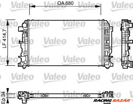 VALEO 735084 - Vízhűtő (Hűtőradiátor) MERCEDES-BENZ VW 1. kép