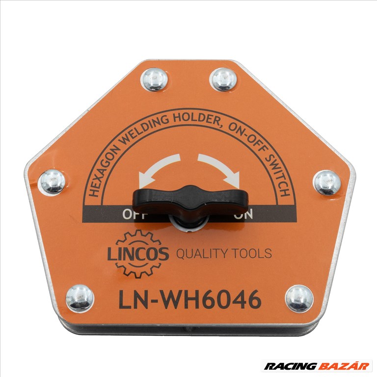 Lincos Mágneses szögbeállító, hegesztő mágnes, be-ki kapcsolóval, 40kg - LN-WH6046 1. kép