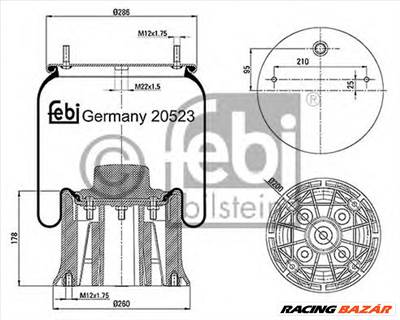 FEBI BILSTEIN 20523 - Légrugó rugótömb