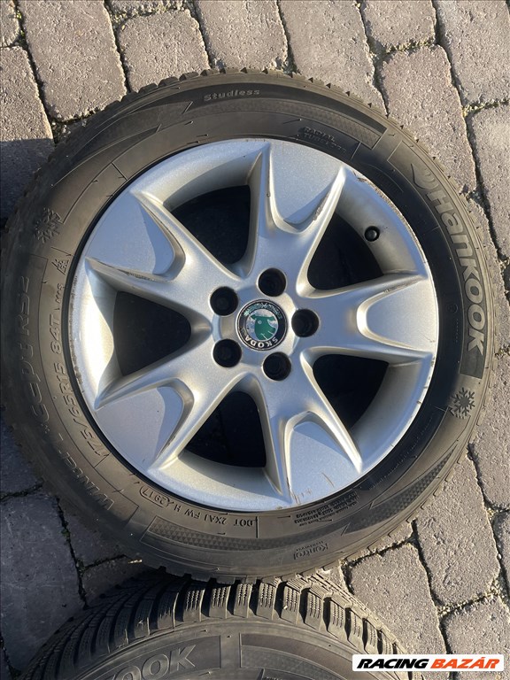 Skoda Fabia 2  5x110 lyukosztású 15"  alufelni téligumival  5. kép