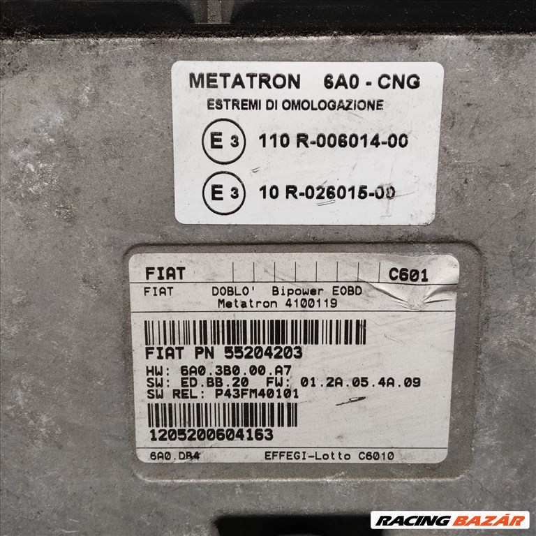 Fiat Doblo II. 2005-2009 1,6 16v CNG motorvezérlő szett  55204203 2. kép
