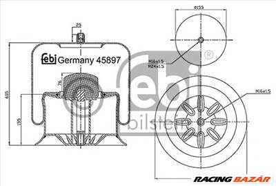 FEBI BILSTEIN 45897 - Légrugó rugótömb MERCEDES-BENZ