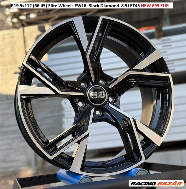 R19 5x112 (66.45) Elite Wheels EW16  Black Diamond  8.5J ET45 új alufelnik, felnik 19"  1. kép