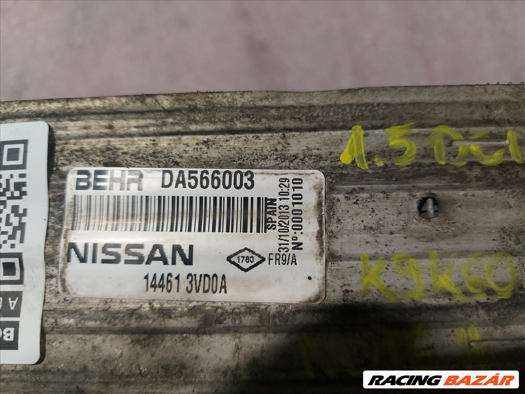 Nissan Note II 1.5 dci K9K608 intercooler  144613vd0a 2. kép