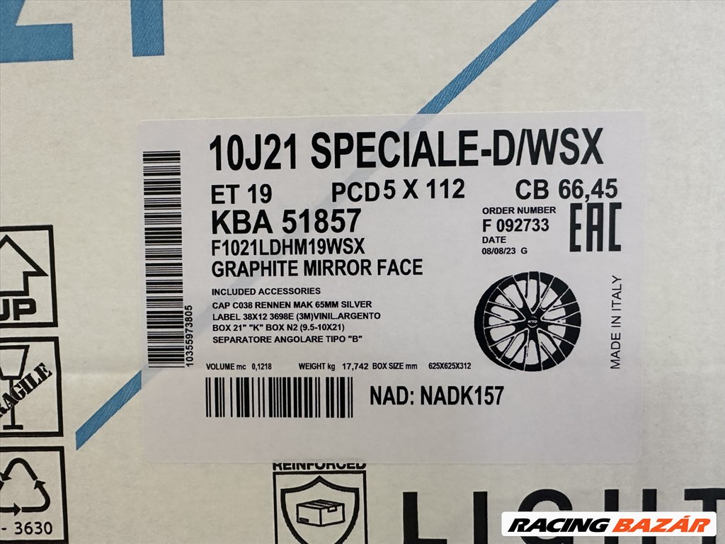 R21 5x112 (66.45) MAK SPECIALE GRAPHITE MIRROR FACE 10J ET19  ÚJ FELNIK, ALUFELNIK 11. kép