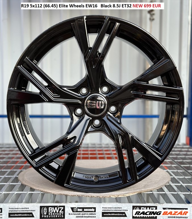 R19 5x112 (66.45) Elite Wheels EW16   Black 8.5J ET32 új alufelni felni 19" 1. kép