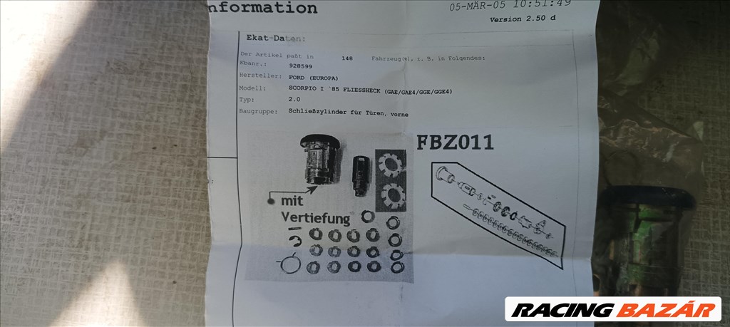 Ford Scorpio, transit, Escort gyári zárbetét  fbz011 1. kép