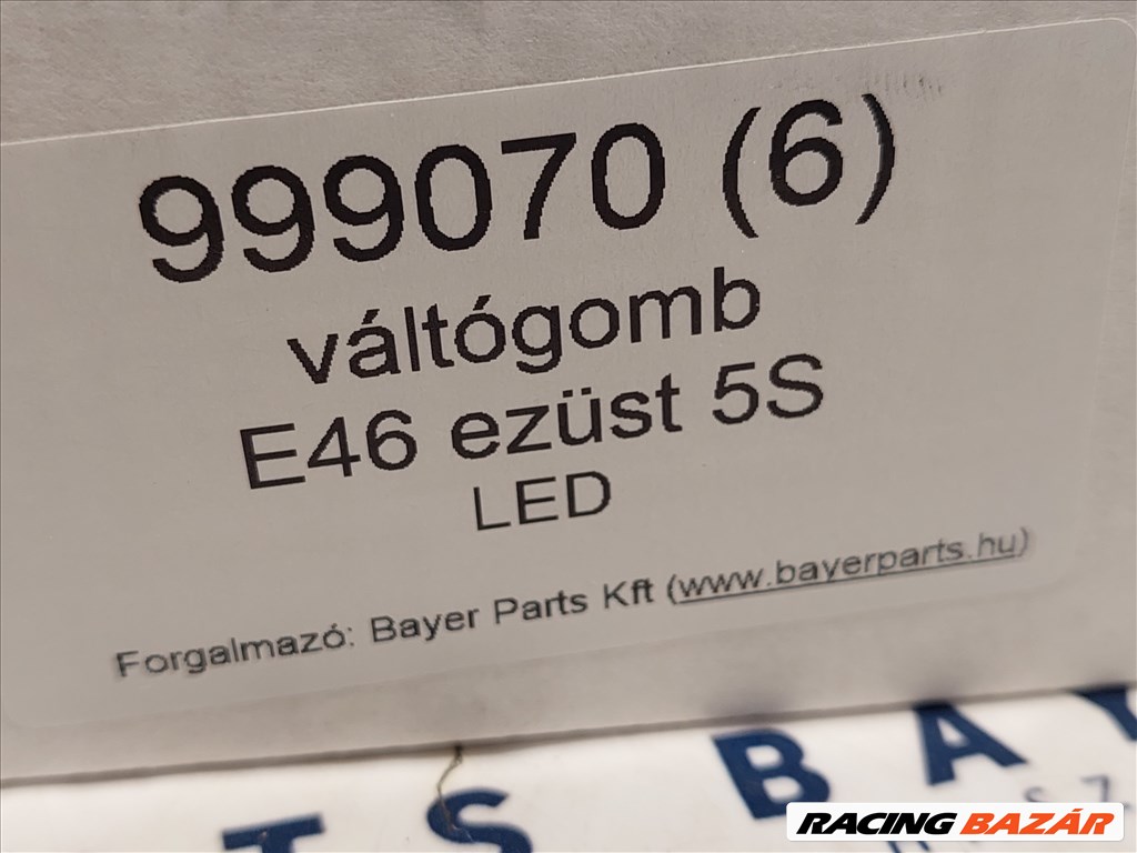 BMW E28 E34 E36 E38 E39 E46 E60 X1 X3 X5 E90 új ezüst LED világító váltógomb - 5 sebességes (999070) 5. kép