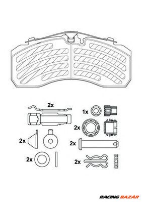 JURID 2925305390 - fékbetét BERKHOF BOVA BYD DAF DENNIS ERF FREIGHTLINER IRISBUS IRIZAR IVECO KARSAN 1. kép
