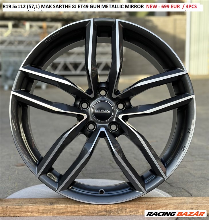 R19 5x112 (57,1) MAK SARTHE 8J ET49 GUN METALLIC MIRROR   1. kép