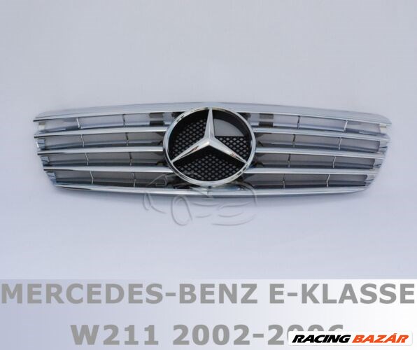 Mercedes Benz W211 2002-2006 facelift előtti  króm - fekete hűtőrács AMG stílusban 1. kép