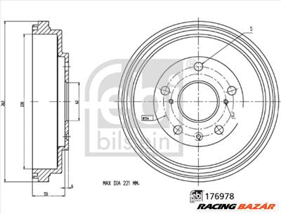 FEBI BILSTEIN 176978 - fékdob FIAT