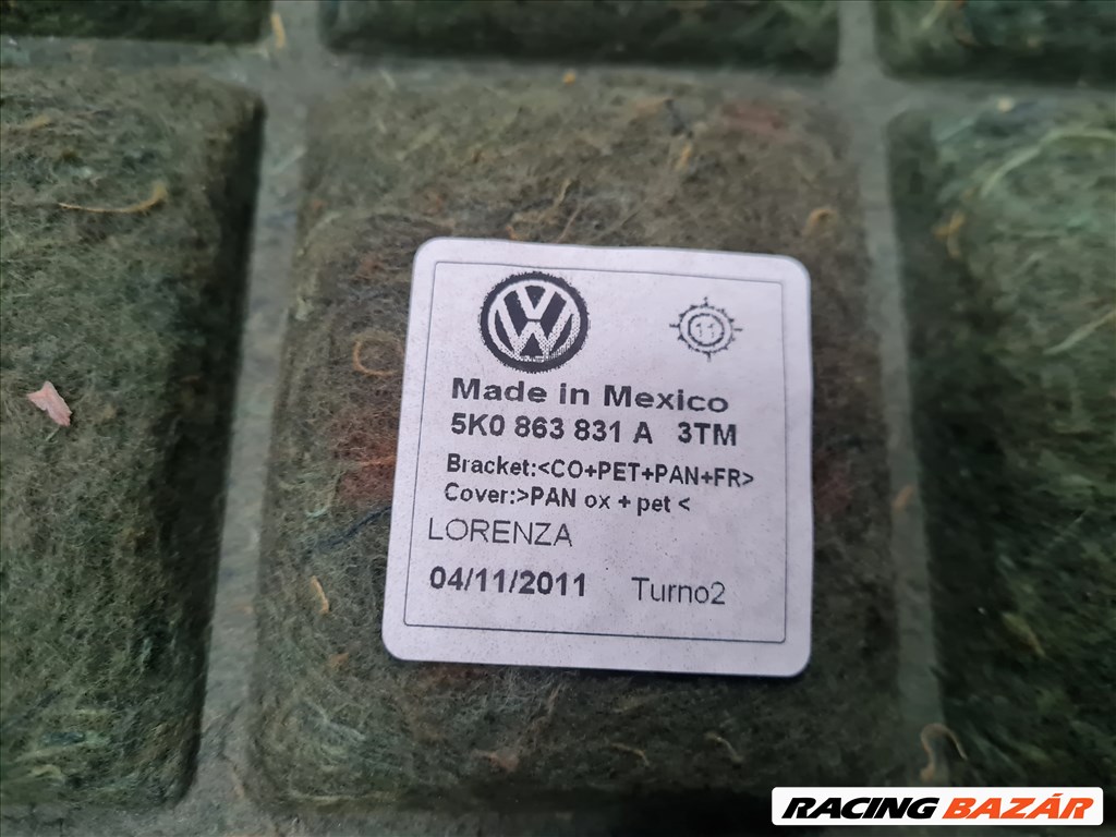 Volkswagen Golf VI motortér szigetelés 5K0 863 831 A  5. kép