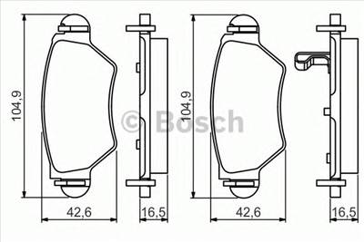 BOSCH 0 986 495 250 - fékbetét CHEVROLET HOLDEN OPEL VAUXHALL