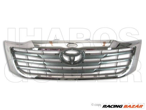 Toyota Hilux 2005-2015 - Hűtődíszrács, sötét szürke, króm kerettel 1. kép