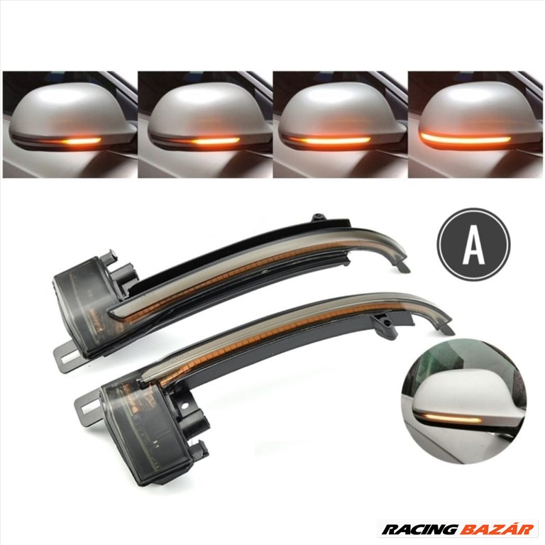 Audi A3 A4 A5 A6 A8 Q3 B8 B8.5 dinamikus LED - LEDES Tükör Index futófényes tükörindex 8K0949101 8K0949101C✔️ 1. kép