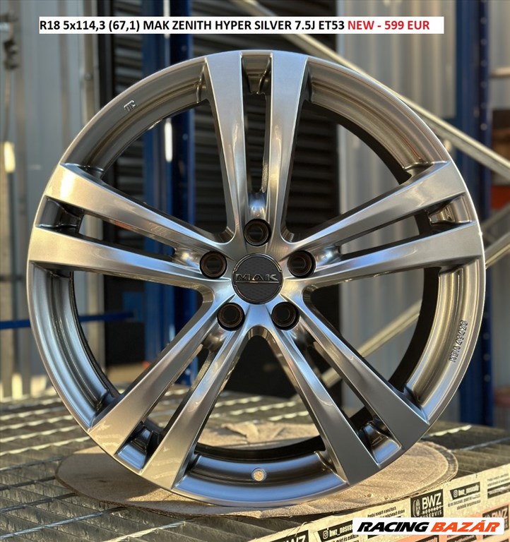 R18 5x114,3 (67,1) MAK ZENITH HYPER SILVER 7.5J ET53 új alufelnik 18"  1. kép