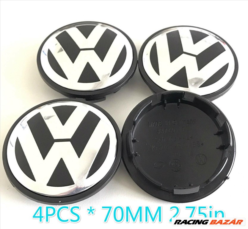 Új Volkswagen 70mm felni alufelni kupak közép felniközép felnikupak embléma jel 7L6601149B 1. kép