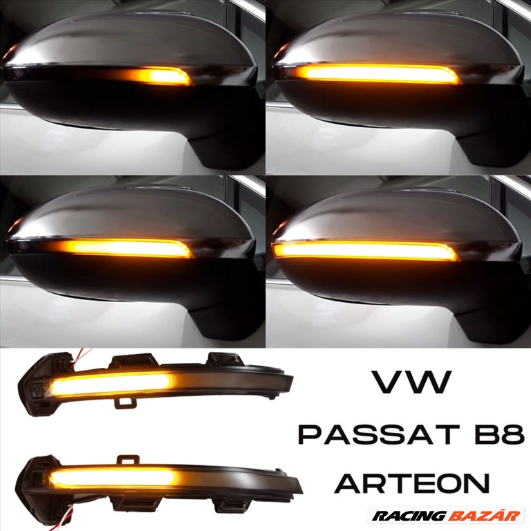 VW Volkswagen Passat B8 Arteon dinamikus LED - LEDES Tükör Index futófényes tükörindex 3G0949101 3G0949101A✔️ 1. kép