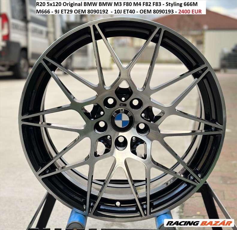 R20 5x120 Original BMW BMW M3 F80 M4 F82 F83 - Styling 666M M666  kétszéles gyári alufelnik  1. kép