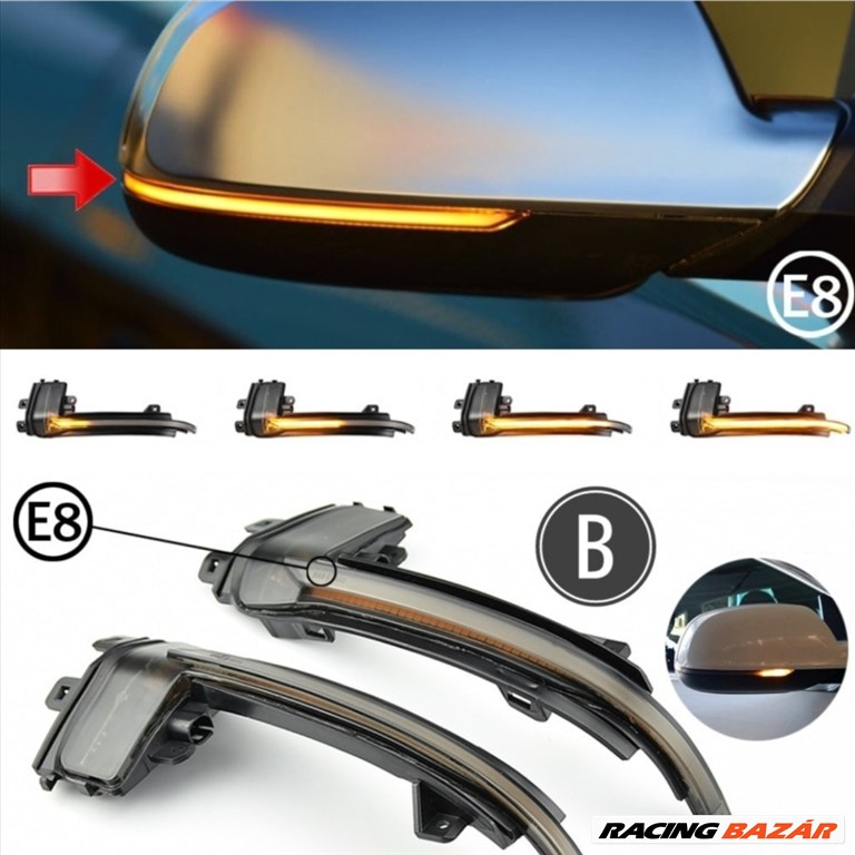 Audi A3 A4 A5 A6 A8 Q3 B8 B8.5 dinamikus LED - LEDES Tükör Index futófényes tükörindex 8K0949101 8K0949101C✔️ 1. kép