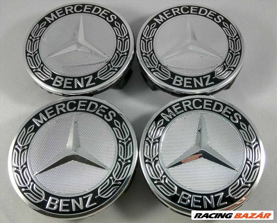 Új Mercedes 75mm felni alufelni kupak közép felniközép felnikupak embléma jel kerékagy porvédő kupak 1. kép