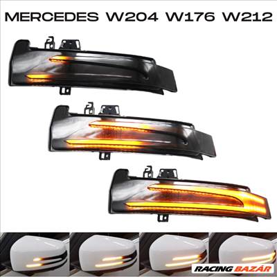 Mercedes A B C E Osztály W204 W176 W212 W218 dinamikus LED - LEDES Tükör Index futófényes tükörindex A2128100364 A2128106700✔️