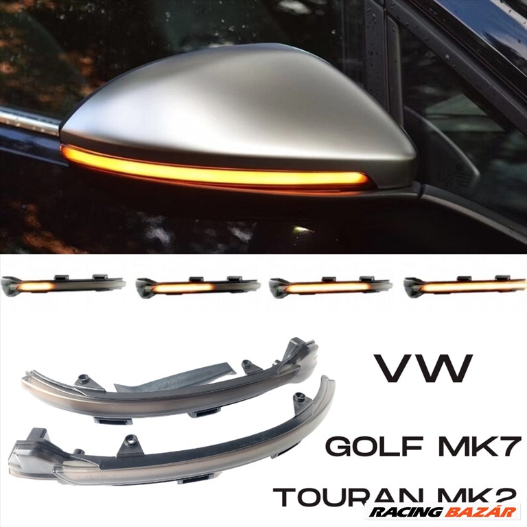 VW Volkswagen Golf MK7 7 VII Sportsvan Touran II MK2 2 dinamikus LED - LEDES Tükör Index futófényes tükörindex 5G0949101 5G0949102✔️ 1. kép