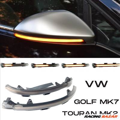 VW Volkswagen Golf MK7 7 VII Sportsvan Touran II MK2 2 dinamikus LED - LEDES Tükör Index futófényes tükörindex 5G0949101 5G0949102✔️