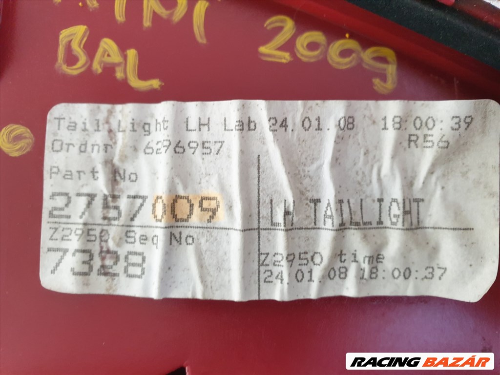 506279 Mini Cooper R56, 2008, Bal Hátsó Lámpa 12. kép