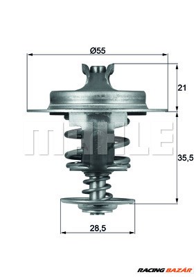 MAHLE TX 67 83D - termosztát, hűtőfolyadék CITROËN FIAT FSO HYUNDAI LADA LANCIA PEUGEOT RENAULT SUZU 1. kép