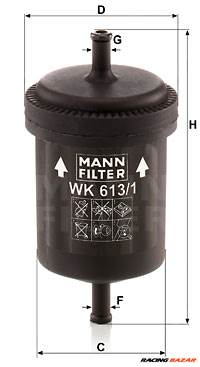 MANN-FILTER WK 613/1 - Üzemanyagszűrő AUTOBIANCHI DACIA FIAT INNOCENTI LANCIA