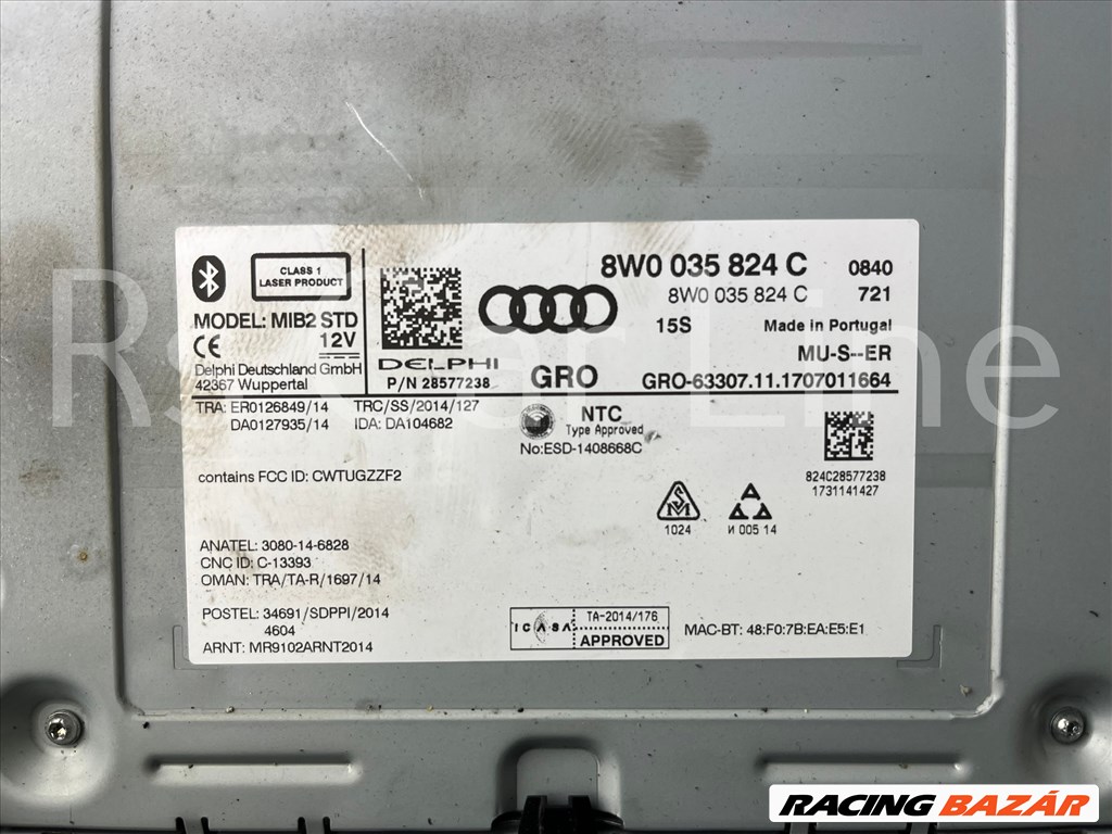 Audi A4 B9 Navigáció vezérlő elektronika 8w0035824c 2. kép