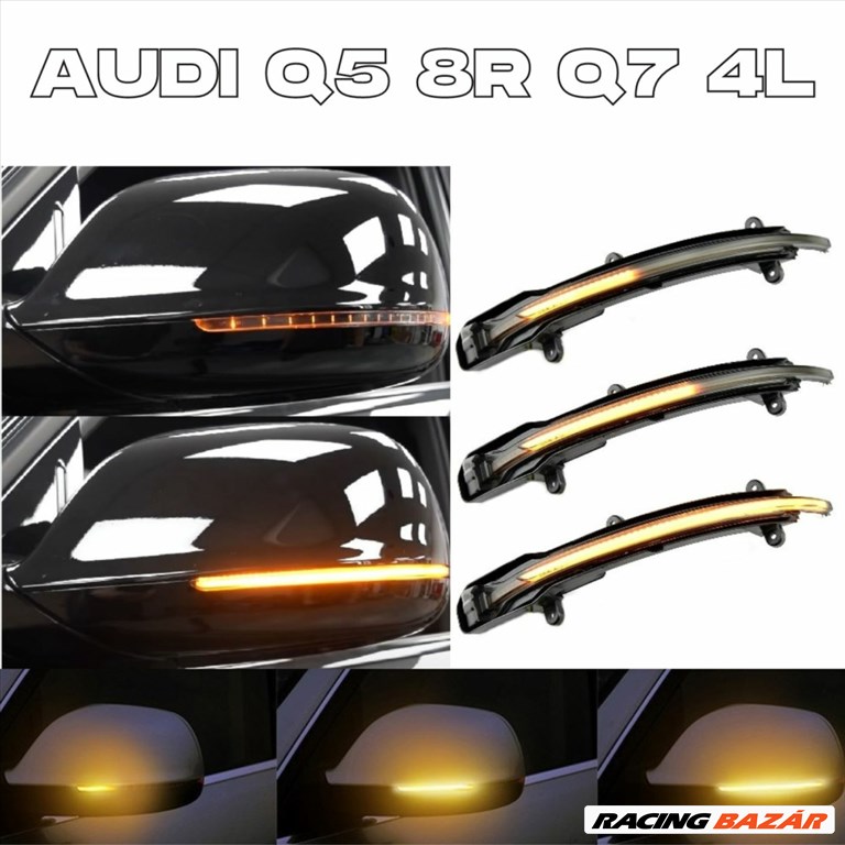 Audi Q5 8R Q7 4L dinamikus LED - LEDES Tükör Index futófényes tükörindex 4L0949101A 4L0949101C✔️ 1. kép