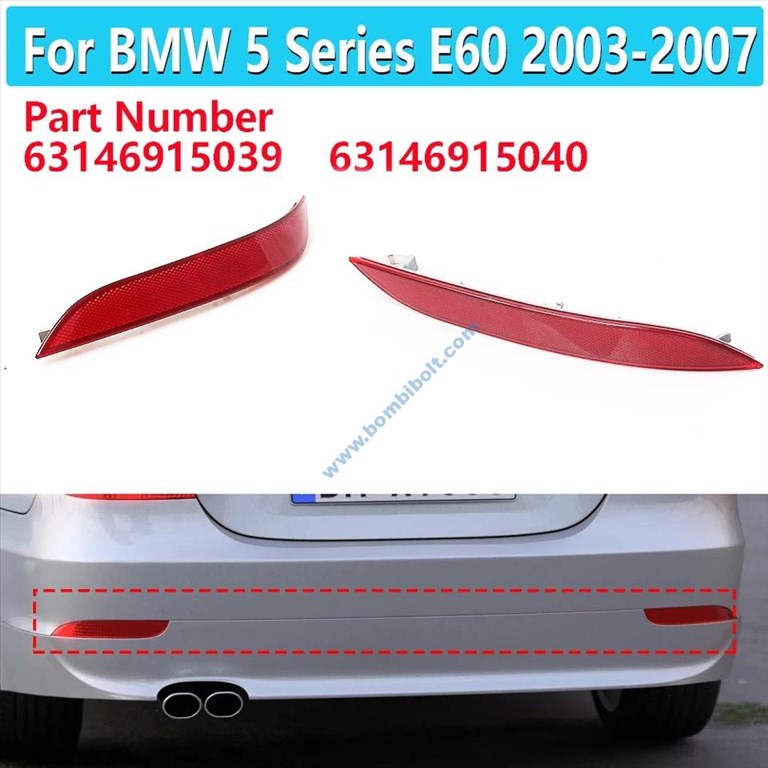 BMW E60 lökhárító prizma, fényvisszaverő, 63146915039 , 63146915040 Pár (jobb-bal oldal) 1. kép