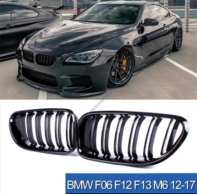BMW F06, F12, F13, M6 fényes fekete hűtőrács, vese 1. kép