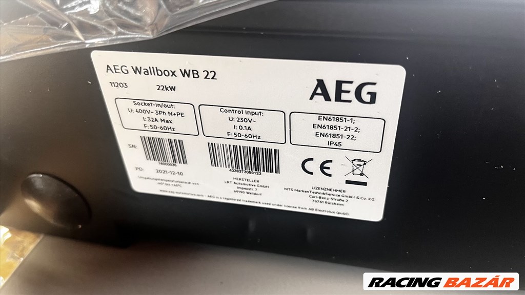 AEG Wallbox WB 22 FI Elektromos autó töltő szett 5m 22kW / 11kW - 32A 11. kép
