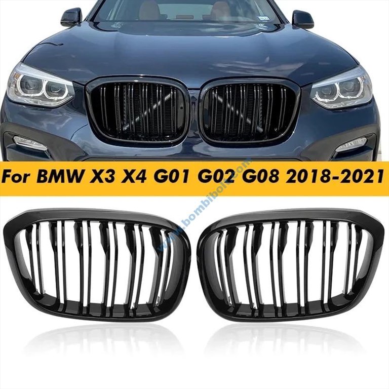 BMW G01, G02, G08, X3, X4 fényes fekete hűtőrács, vese 1. kép