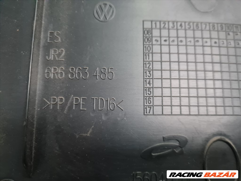 Volkswagen Polo V csomagtér hátfal burkolat 6R6 863 485 7. kép
