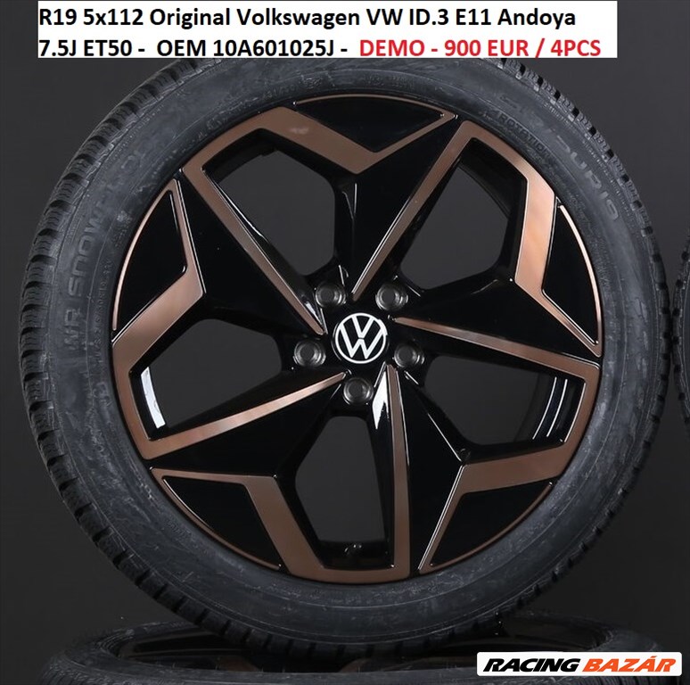 R19 5x112 Original Volkswagen VW ID.3 E11 Andoya  7.5J ET50  19" gyári alufelnik  1. kép