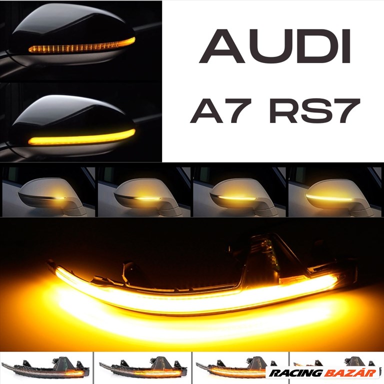 Audi A7 C7 4G 4G8 S7 RS7 dinamikus LED - LEDES Tükör Index futófényes tükörindex 4G8949101 4G8949102 4G8949101A 4G8949102A ✔️ 1. kép